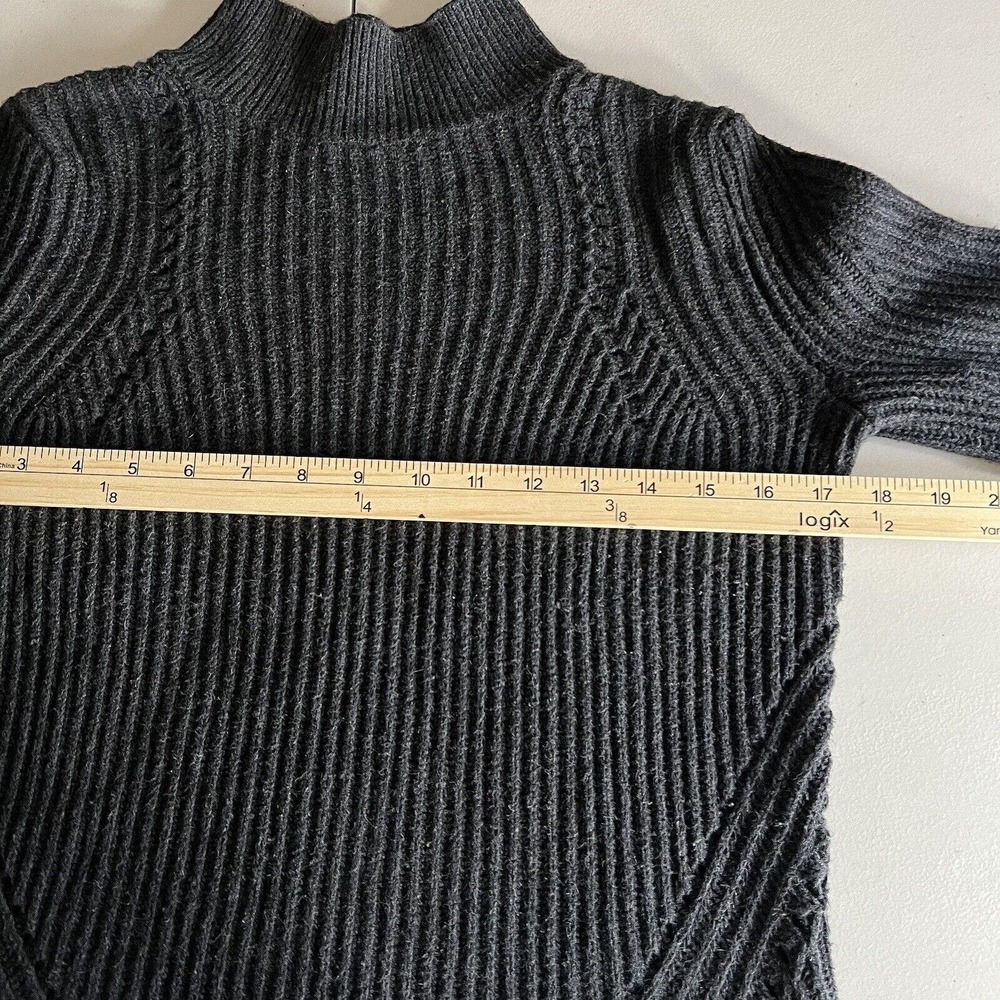 Marine Layer Womens Erin Wool Blend Knit Balloon Sleeve Sweater Charcoal Size XS - Picture 7 of 8